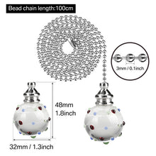 Load image into Gallery viewer, 100CM Chrome Light Pull Rope Switch Universal Chain Cord Controller For Showroom Bathroom Home Ceiling Fan Lamp Replacement Part
