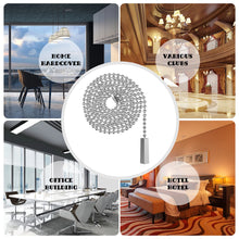 Load image into Gallery viewer, 100CM Chrome Light Pull Rope Switch Universal Chain Cord Controller For Showroom Bathroom Home Ceiling Fan Lamp Replacement Part
