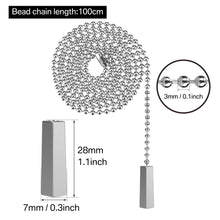 Load image into Gallery viewer, 100CM Chrome Light Pull Rope Switch Universal Chain Cord Controller For Showroom Bathroom Home Ceiling Fan Lamp Replacement Part
