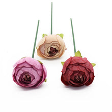 Load image into Gallery viewer, 100 Pieces tea buds rose Artificial flowers Wedding Home decoration accessories Diy Wrist flower Crafts Scrapbooking Photo props

