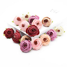 Load image into Gallery viewer, 100 Pieces tea buds rose Artificial flowers Wedding Home decoration accessories Diy Wrist flower Crafts Scrapbooking Photo props
