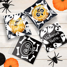 Load image into Gallery viewer, 100Pcs Halloween Plastic Candy Bag Skull Pumpkin Ghost Opp Transparent Gift Bag for Halloween Party Cookie Biscuit Packaging Bag
