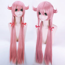 Load image into Gallery viewer, 100cm Anime Future Diary Gasai Yuno Wig Cosplay Wigs Playing Long Pink Hair Halloween 1:1 Wigs Cap
