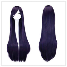 Load image into Gallery viewer, 100cm Sailor Mars Rei Hino Long Straight Cosplay Wig Purple Black Heat Resistant Synthetic Hair Wigs + Wig Cap
