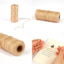 Load image into Gallery viewer, 100m Natural Jute Twine Burlap String Hemp Rope Party Wedding Gift Wrapping Cords Thread DIY Scrapbooking Florists Craft Decor

