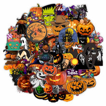 Load image into Gallery viewer, 100pcs Halloween Pumpkin Stickers Laptop Bicycle Guitar Skateboard Sticker Kid DIY Graffiti Waterproof stickers
