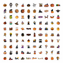 Load image into Gallery viewer, 100pcs Halloween Pumpkin Stickers Laptop Bicycle Guitar Skateboard Sticker Kid DIY Graffiti Waterproof stickers
