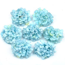 Load image into Gallery viewer, 100pcs/lot Silk Hydrangea Artificial Flower Heads For Wedding Christmas Decoration DIY Wreath Scrapbooking Craft Fake Flowers
