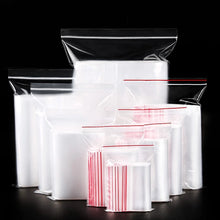Load image into Gallery viewer, 100pcs/pack Resealable Zip Lock Bags Self Seal Clear Plastic Poly  Bag Food Storage Package Reclosable Vacuum Fresh Bag

