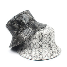 Load image into Gallery viewer, Snake Pattern Bucket Hat Men and Women Street Trendy Double-Sided Wear Hip Hop Hat Travel Sun-Proof Basin Hat
