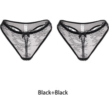 Load image into Gallery viewer, Varsbaby Sexy Transparent Lace 2Pcs Low-waist ThongPanties
