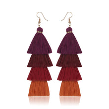Load image into Gallery viewer, Handmade Tassel Earrings for Girls Vintage Ethnic Style Long Earrings Bohemian Personalized Eardrops Ornament Ear Stud
