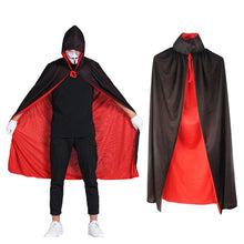 Load image into Gallery viewer, Halloween Cloak Cos Double-Layer Black and Red Vampire Cloak Death Pirate Children Adult Party Performance Witch
