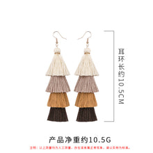 Load image into Gallery viewer, Handmade Tassel Earrings for Girls Vintage Ethnic Style Long Earrings Bohemian Personalized Eardrops Ornament Ear Stud
