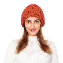 Load image into Gallery viewer, Knitted Hat Women 'S Winter Solid Color Simple Thick Woolen Cap Foreign Trade Warm Ear Protection Hat
