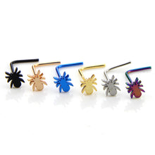 Load image into Gallery viewer, Micro Curved Nose Stud Seven-Shaped Nose Stud Stainless Steel Nose Stud Nose Stud Cutting Surface L-Shaped Nose Stud Human Body Puncture

