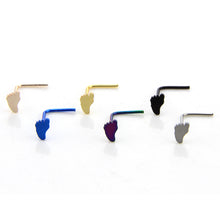 Load image into Gallery viewer, Micro Curved Nose Stud Seven-Shaped Nose Stud Stainless Steel Nose Stud Nose Stud Cutting Surface L-Shaped Nose Stud Human Body Puncture
