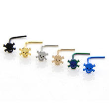 Load image into Gallery viewer, Micro Curved Nose Stud Seven-Shaped Nose Stud Stainless Steel Nose Stud Nose Stud Cutting Surface L-Shaped Nose Stud Human Body Puncture
