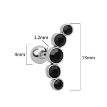 Load image into Gallery viewer, Stainless Steel Czech Diamond Stud Earrings Otica Ding Piercing Jewelry
