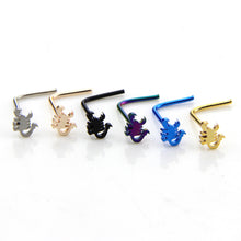 Load image into Gallery viewer, Micro Curved Nose Stud Seven-Shaped Nose Stud Stainless Steel Nose Stud Nose Stud Cutting Surface L-Shaped Nose Stud Human Body Puncture
