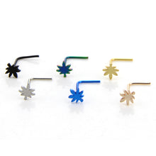 Load image into Gallery viewer, Micro Curved Nose Stud Seven-Shaped Nose Stud Stainless Steel Nose Stud Nose Stud Cutting Surface L-Shaped Nose Stud Human Body Puncture
