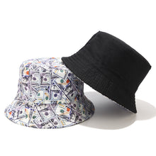 Load image into Gallery viewer, USD Graffiti Bucket Hat Women's Foldable Double-Sided Wear Bucket Hat Tide Outdoor Casual Sun Hat
