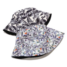 Load image into Gallery viewer, USD Graffiti Bucket Hat Women's Foldable Double-Sided Wear Bucket Hat Tide Outdoor Casual Sun Hat
