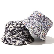 Load image into Gallery viewer, USD Graffiti Bucket Hat Women's Foldable Double-Sided Wear Bucket Hat Tide Outdoor Casual Sun Hat
