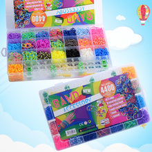 Load image into Gallery viewer, 28 Grid  Rainbow Rubber Band Ribbons Gifts for Girls DIY Handmade Bracelet Tool Kit Beaded Toys for Girls Stretch Craft Toy
