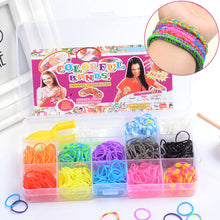 Load image into Gallery viewer, 28 Grid  Rainbow Rubber Band Ribbons Gifts for Girls DIY Handmade Bracelet Tool Kit Beaded Toys for Girls Stretch Craft Toy
