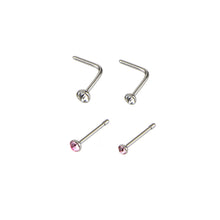 Load image into Gallery viewer, 14 Puncture Mixed Suit Stainless Steel L Ball Curved Nose Stud Pointed
