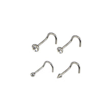 Load image into Gallery viewer, 14 Puncture Mixed Suit Stainless Steel L Ball Curved Nose Stud Pointed
