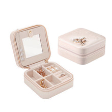 Load image into Gallery viewer, Jewelry Storage Box Mini portable leather earrings necklace ring Box
