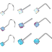 Load image into Gallery viewer, Combination Opal Nose Stud Piercing Jewelry
