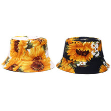 Load image into Gallery viewer, 3D Sunflower Reversible Fisherman Hat Women's Street Fashion Printing Bucket Hat Summer Outdoor Sun Hat
