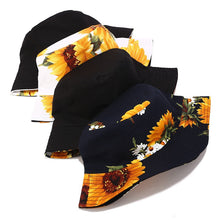 Load image into Gallery viewer, 3D Sunflower Reversible Fisherman Hat Women's Street Fashion Printing Bucket Hat Summer Outdoor Sun Hat
