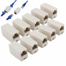 Load image into Gallery viewer, 10PCS RJ45 Cat 5e Network Cable Straight Ethernet LAN Coupler Joiner Connector
