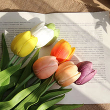 Load image into Gallery viewer, 10PCS Tulip Artificial Flower Bouquet Real Touch Artificial Fake Flowers for Home Wedding Decoration indoor Garen Decor
