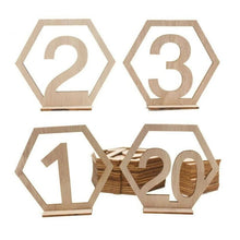 Load image into Gallery viewer, 10PCS  1-10/11-20 Number Wooden Table Numbers Set with Decor Wedding Base Birthday Party Gifts
