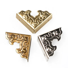 Load image into Gallery viewer, 10Pcs 25mm Antique Furniture Metal Crafts Jewelry Box Corner Foot Wooden Case Corner Protector Decorative Corner

