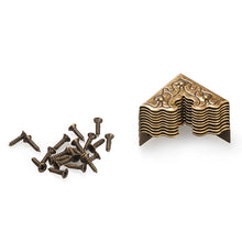 Load image into Gallery viewer, 10Pcs 25mm Antique Furniture Metal Crafts Jewelry Box Corner Foot Wooden Case Corner Protector Decorative Corner
