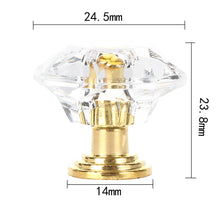 Load image into Gallery viewer, Doorknob 10Pcs Acrylic Crystal Knobs Cupboard Drawer Pull Handle Door Knob  Diamond Shape Cabinet Knob Home Furniture Accessory No Screws
