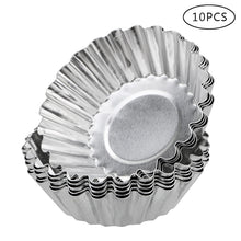 Load image into Gallery viewer, 10pcs Nonstick Ripple Aluminum Alloy Egg Tart Mold Flower Shape Reusable Cupcake and Muffin Baking Cup Tartlets Pans
