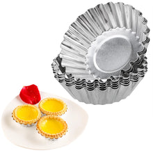 Load image into Gallery viewer, 10pcs Nonstick Ripple Aluminum Alloy Egg Tart Mold Flower Shape Reusable Cupcake and Muffin Baking Cup Tartlets Pans
