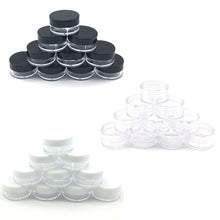 Load image into Gallery viewer, 10Pcs Cosmetic Jar 2/3/5/10/15/20g Small Empty Cosmetic Refillable Bottles Plastic Eyeshadow Makeup Face Cream Jar Pot Container
