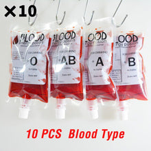 Load image into Gallery viewer, 10PCS Hot Sell Halloween Cosplay Drink Container Bag Vampire Blood Props Zombie Beverage Drinks Bags Food Class PVC Water Bottle
