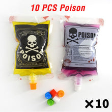 Load image into Gallery viewer, 10PCS Hot Sell Halloween Cosplay Drink Container Bag Vampire Blood Props Zombie Beverage Drinks Bags Food Class PVC Water Bottle

