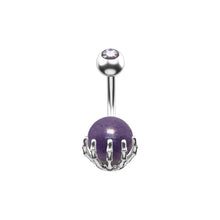 Load image into Gallery viewer, New Paw Semi Precious Stone Belly Bar Navel Ring Body Piercing Non Dangle
