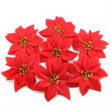Load image into Gallery viewer, 10pcs 14cm Flannel Large Artificial Rose Flower Heads For Home Wedding  Decoration Scrapbooking DIY Christmas Tree Silk Flowers
