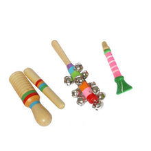 Load image into Gallery viewer, 10pcs Baby Kids Music Instrument Toys Set Rainbow Combination Wooden Early Childhood Education Toy Child Ring Bell Percussion
